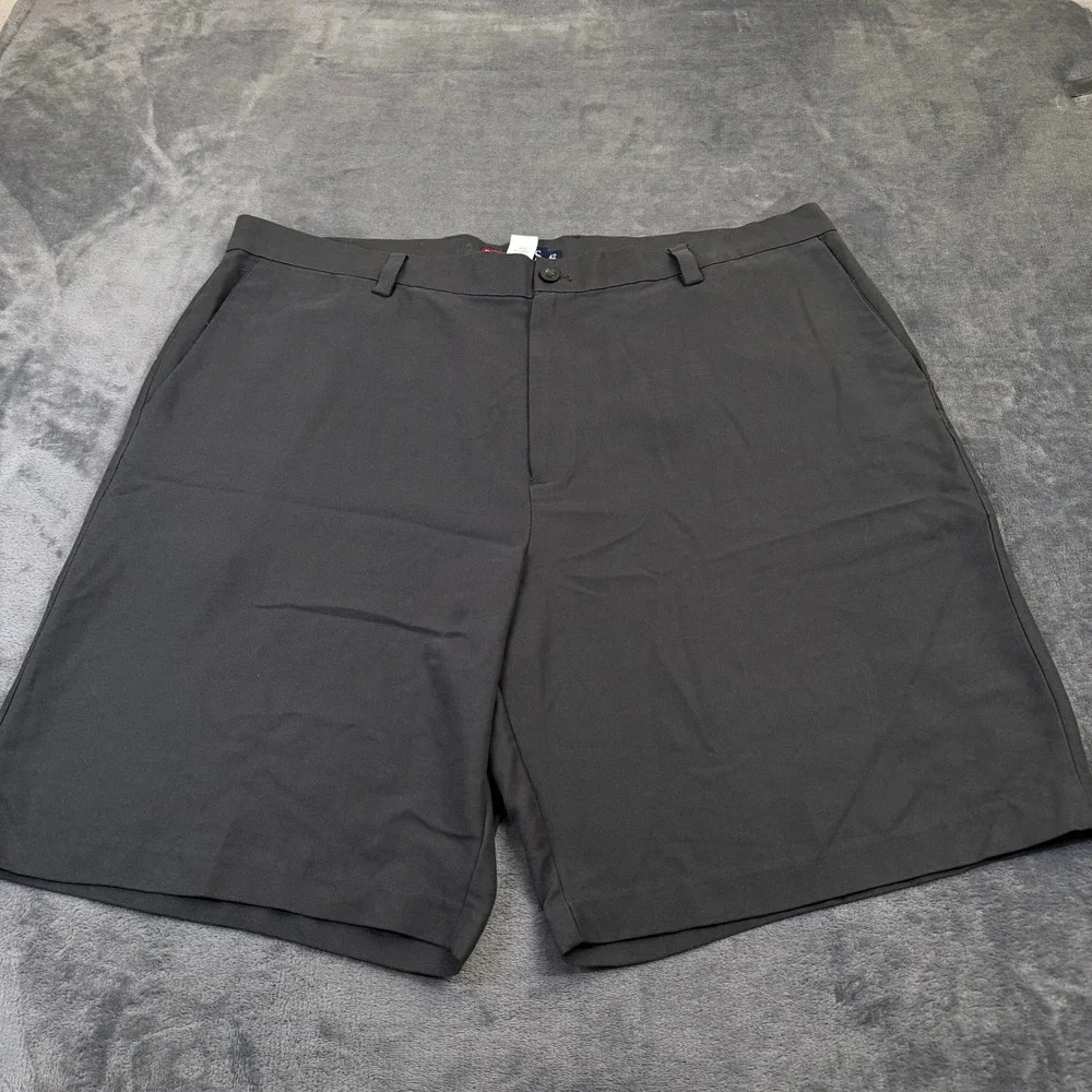 Chaps Flat Front Chino Shorts Mens 42 Gray Casual Performance Pockets